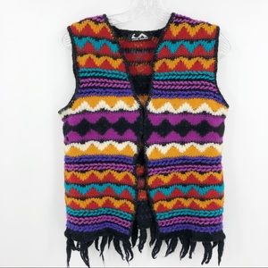 Jack Winter Vtg Women’s M/L Boho Tribal Wool Vest